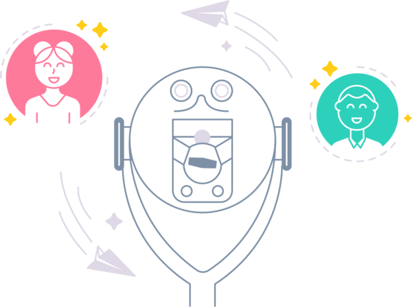 Illustration depicting the number two reason why customers choose virtualjobshadow.com for their job shadowing and career exploration - Gets Individuals Excited About Their Futures.